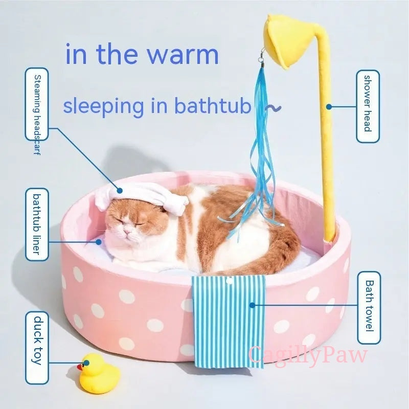 Katzen-Plüsch Badewanne-Set Product vendor